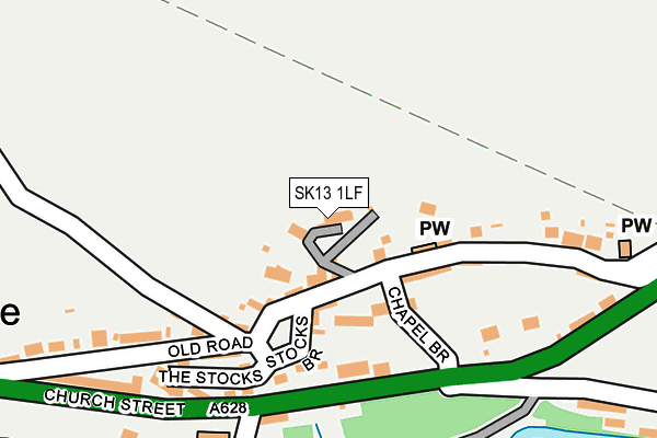 SK13 1LF map - OS OpenMap – Local (Ordnance Survey)