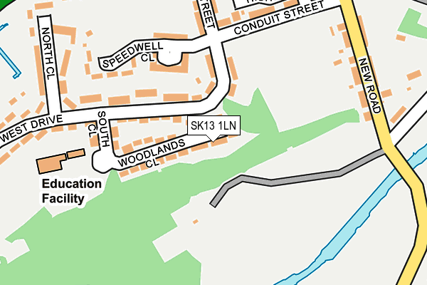 SK13 1LN map - OS OpenMap – Local (Ordnance Survey)