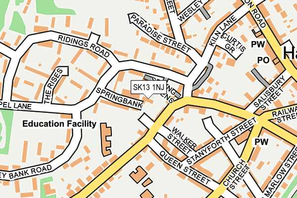 SK13 1NJ map - OS OpenMap – Local (Ordnance Survey)