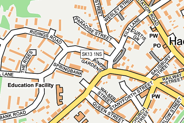SK13 1NS map - OS OpenMap – Local (Ordnance Survey)