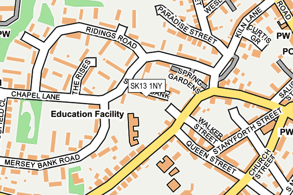 SK13 1NY map - OS OpenMap – Local (Ordnance Survey)