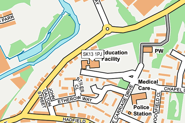 SK13 1PJ map - OS OpenMap – Local (Ordnance Survey)