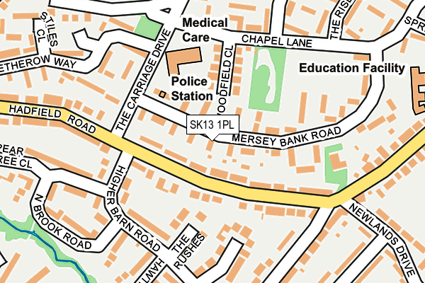 SK13 1PL map - OS OpenMap – Local (Ordnance Survey)