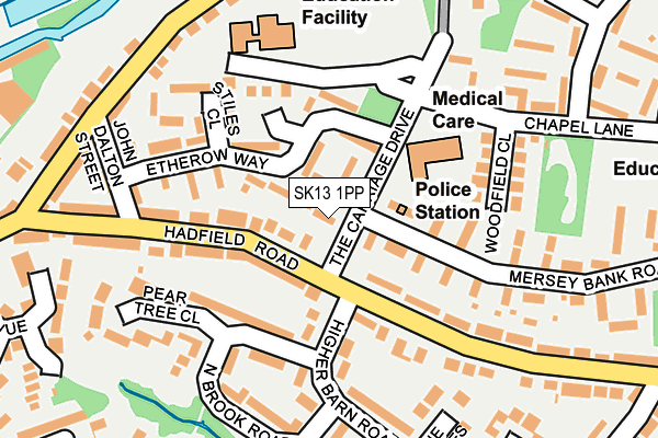 SK13 1PP map - OS OpenMap – Local (Ordnance Survey)
