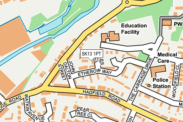 SK13 1PT map - OS OpenMap – Local (Ordnance Survey)