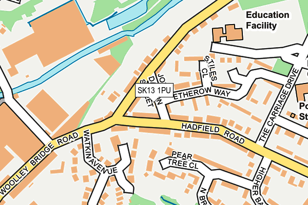 SK13 1PU map - OS OpenMap – Local (Ordnance Survey)