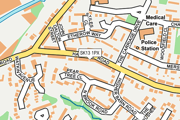 SK13 1PX map - OS OpenMap – Local (Ordnance Survey)