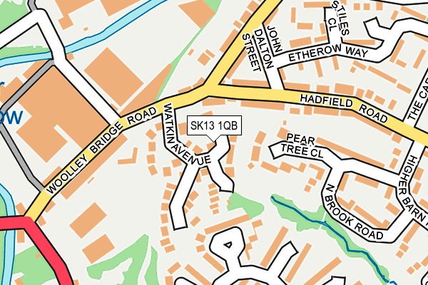 SK13 1QB map - OS OpenMap – Local (Ordnance Survey)