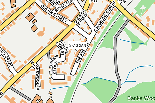 SK13 2AN map - OS OpenMap – Local (Ordnance Survey)