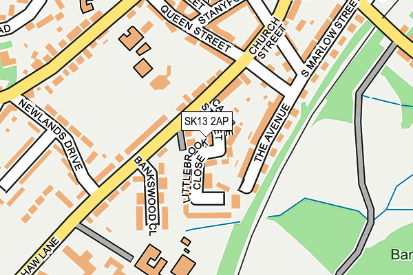 SK13 2AP map - OS OpenMap – Local (Ordnance Survey)