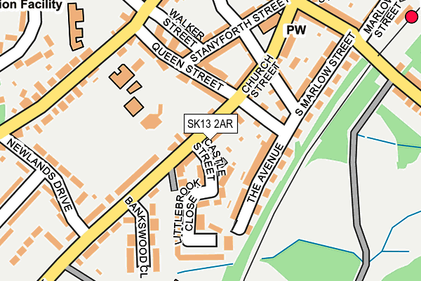 SK13 2AR map - OS OpenMap – Local (Ordnance Survey)
