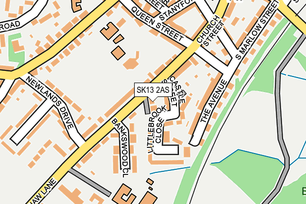 SK13 2AS map - OS OpenMap – Local (Ordnance Survey)