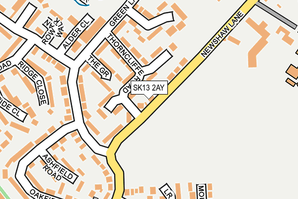 SK13 2AY map - OS OpenMap – Local (Ordnance Survey)