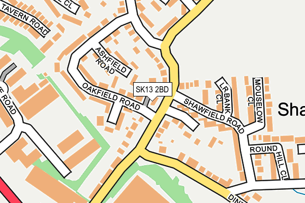 SK13 2BD map - OS OpenMap – Local (Ordnance Survey)