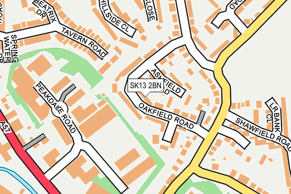 SK13 2BN map - OS OpenMap – Local (Ordnance Survey)