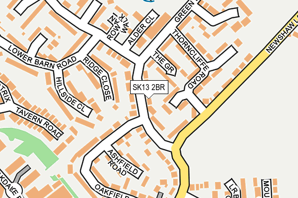 SK13 2BR map - OS OpenMap – Local (Ordnance Survey)