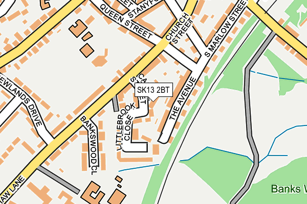 SK13 2BT map - OS OpenMap – Local (Ordnance Survey)