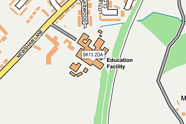 SK13 2DA map - OS OpenMap – Local (Ordnance Survey)