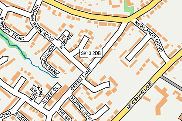 SK13 2DB map - OS OpenMap – Local (Ordnance Survey)
