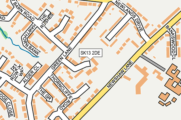 SK13 2DE map - OS OpenMap – Local (Ordnance Survey)