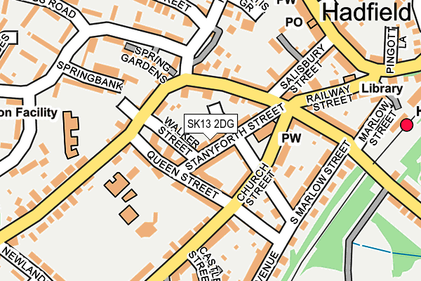 SK13 2DG map - OS OpenMap – Local (Ordnance Survey)