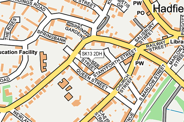 SK13 2DH map - OS OpenMap – Local (Ordnance Survey)