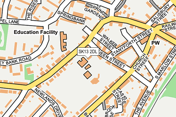 SK13 2DL map - OS OpenMap – Local (Ordnance Survey)