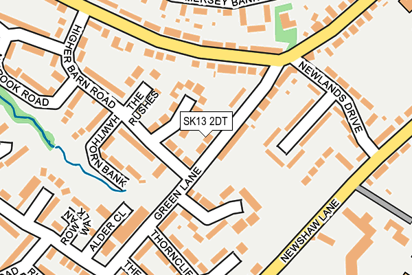 SK13 2DT map - OS OpenMap – Local (Ordnance Survey)