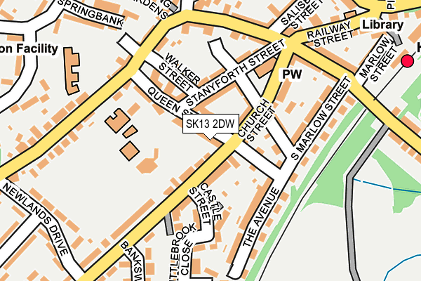 SK13 2DW map - OS OpenMap – Local (Ordnance Survey)