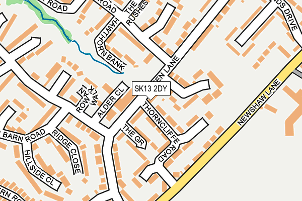 SK13 2DY map - OS OpenMap – Local (Ordnance Survey)