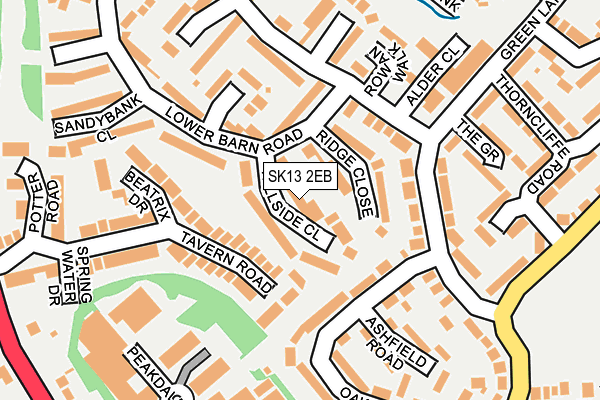 SK13 2EB map - OS OpenMap – Local (Ordnance Survey)