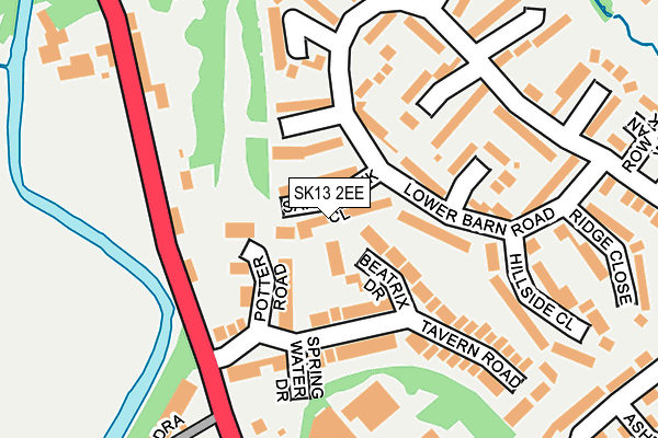 SK13 2EE map - OS OpenMap – Local (Ordnance Survey)