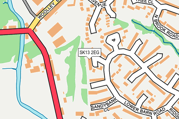SK13 2EG map - OS OpenMap – Local (Ordnance Survey)