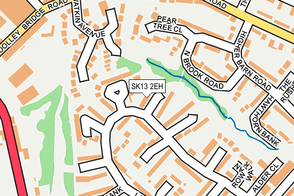 SK13 2EH map - OS OpenMap – Local (Ordnance Survey)