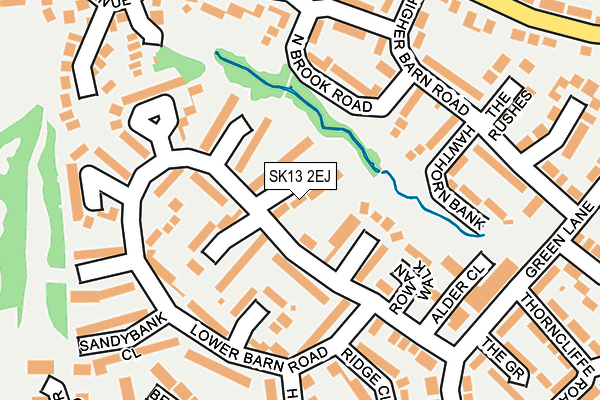 SK13 2EJ map - OS OpenMap – Local (Ordnance Survey)