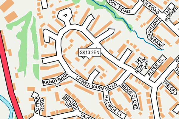 SK13 2EN map - OS OpenMap – Local (Ordnance Survey)