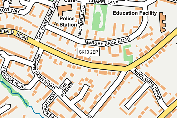 SK13 2EP map - OS OpenMap – Local (Ordnance Survey)