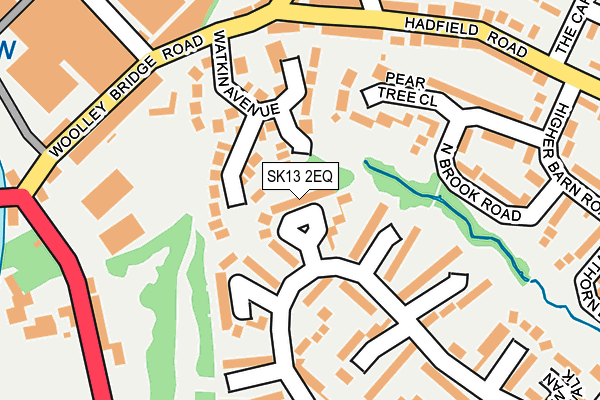SK13 2EQ map - OS OpenMap – Local (Ordnance Survey)