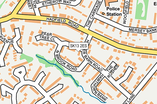 SK13 2ES map - OS OpenMap – Local (Ordnance Survey)