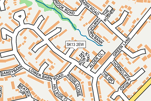 SK13 2EW map - OS OpenMap – Local (Ordnance Survey)