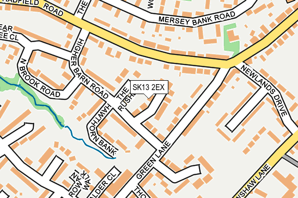 SK13 2EX map - OS OpenMap – Local (Ordnance Survey)
