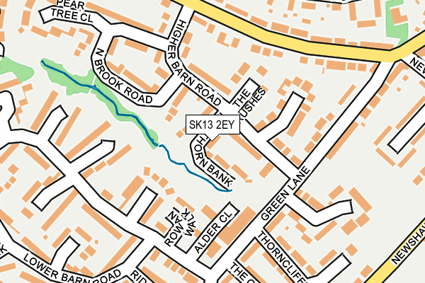 SK13 2EY map - OS OpenMap – Local (Ordnance Survey)