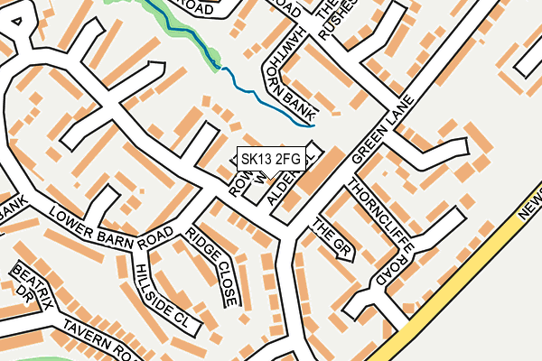 SK13 2FG map - OS OpenMap – Local (Ordnance Survey)