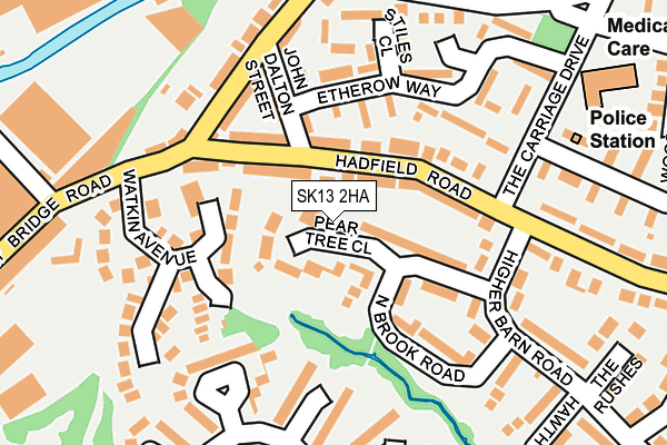 SK13 2HA map - OS OpenMap – Local (Ordnance Survey)