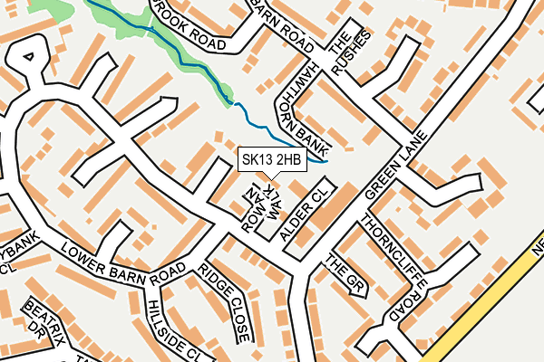 SK13 2HB map - OS OpenMap – Local (Ordnance Survey)