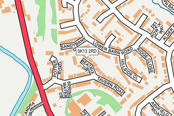 SK13 2RD map - OS OpenMap – Local (Ordnance Survey)