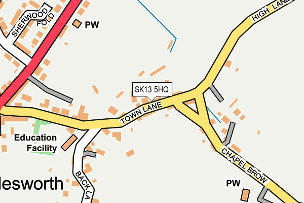 SK13 5HQ map - OS OpenMap – Local (Ordnance Survey)