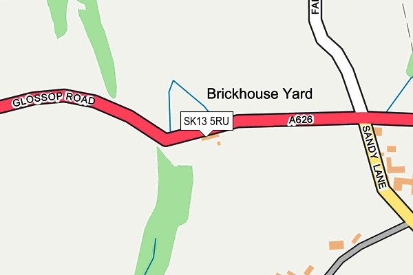 SK13 5RU map - OS OpenMap – Local (Ordnance Survey)