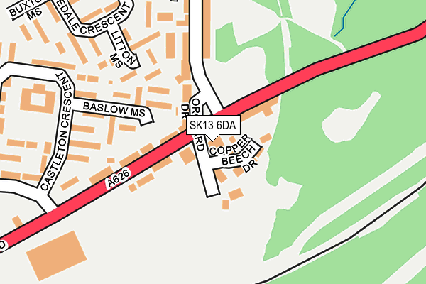 SK13 6DA map - OS OpenMap – Local (Ordnance Survey)
