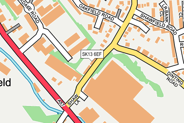 SK13 6EF map - OS OpenMap – Local (Ordnance Survey)